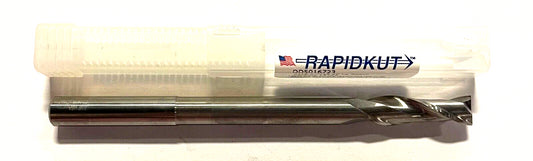 RapidKut 7/16" Carbide End Mill Long Reach Reduced Neck 2 Flute USA Made