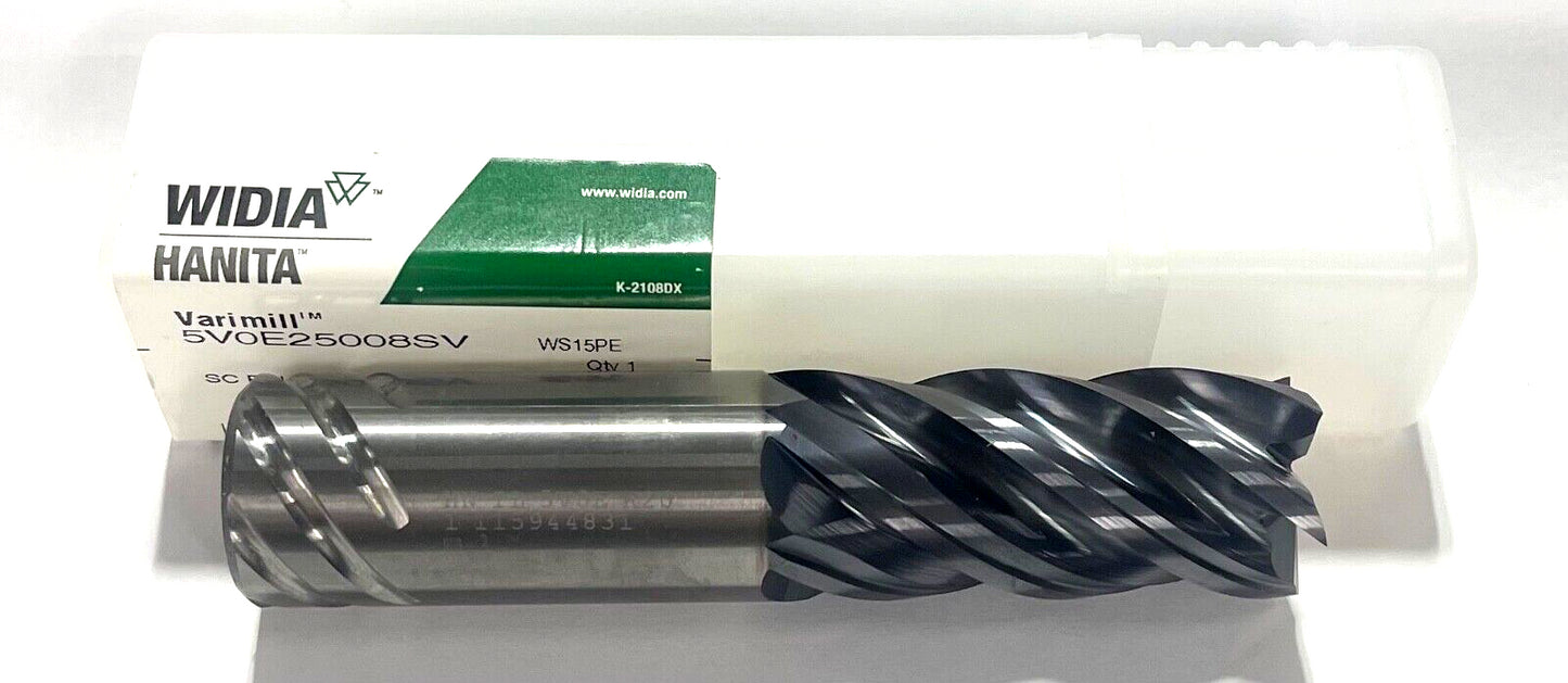 WIDIA 1" Carbide End Mill 5FL AlTiN Coating VariMill Safe-Lock Shank 5594896