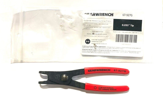 GearWrench 90Â° Fixed Tip External Retaining Ring Pliers 0.035" Tip 67-927G USA