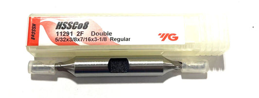 YG 5/32" HSSCo8 Double End Mill 2 Flute Regular Length 3/8" Shank