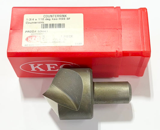 KEO 1-3/4" x 100° HSS Countersink Single Flute 3/4" Shank USA Made