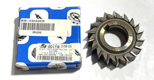 Dolfa 3 Ã— 3/4 Ã— 1-1/4" Side Milling Cutter High Speed Steel 18 Teeth