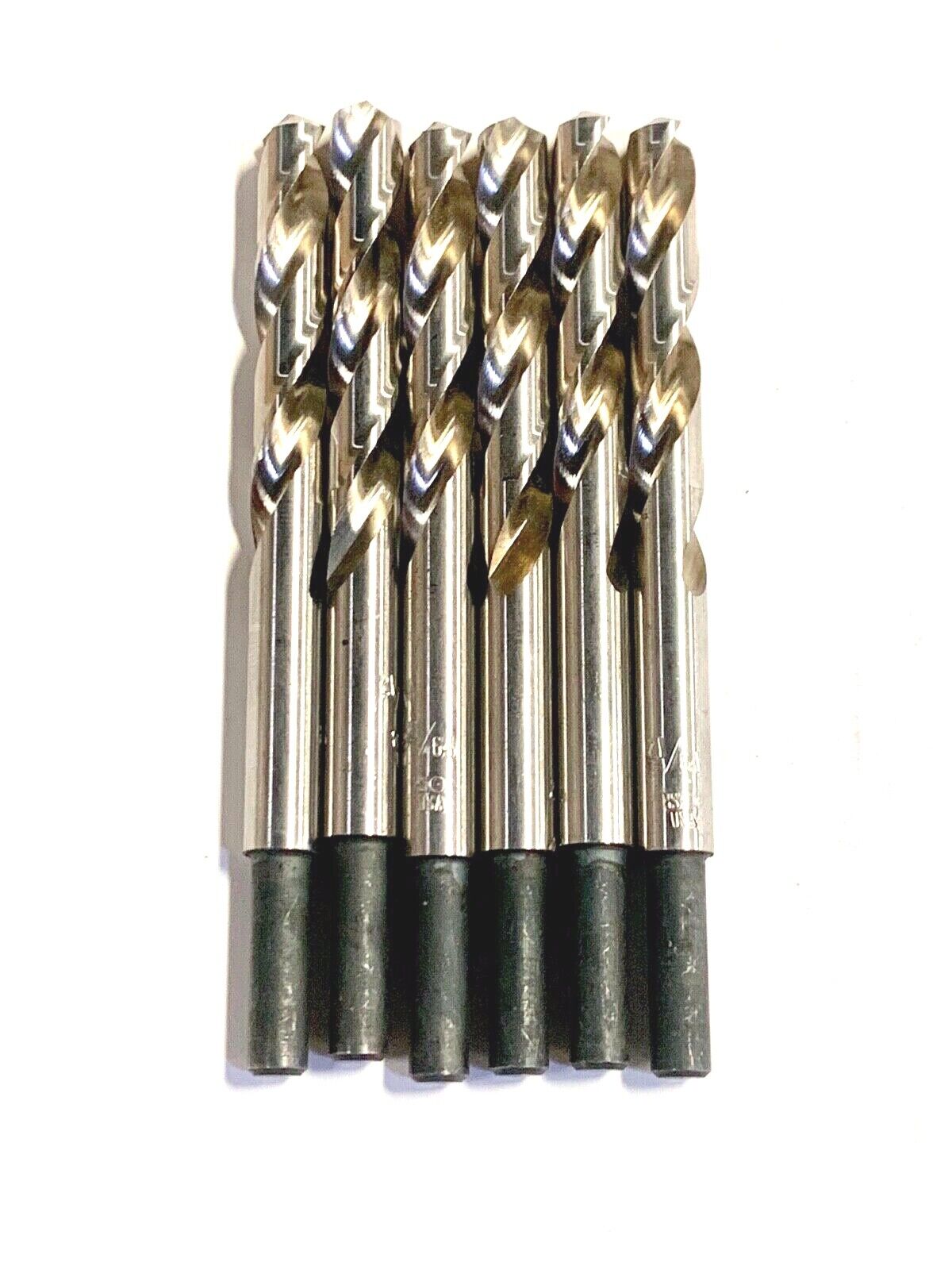 21/64" Drill Bit HSS 1/4" Reduced Shank Drills USA Made 6 Pack