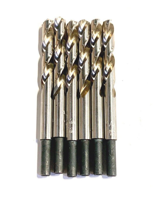 21/64" Drill Bit HSS 1/4" Reduced Shank Drills USA Made 6 Pack