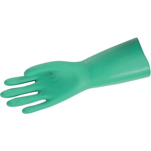 MCR Safety 13" Green Chemical Resistant Nitrile Safety Gloves Small 12 Pair