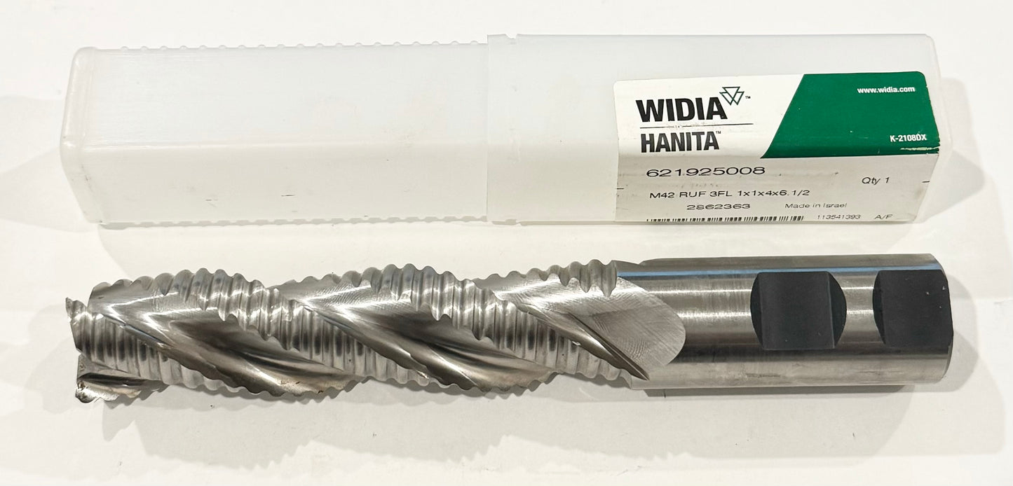 WIDIA 1" x 1" x 4" x 6-1/2" Cobalt Roughing End Mill 3FL .020" Radius