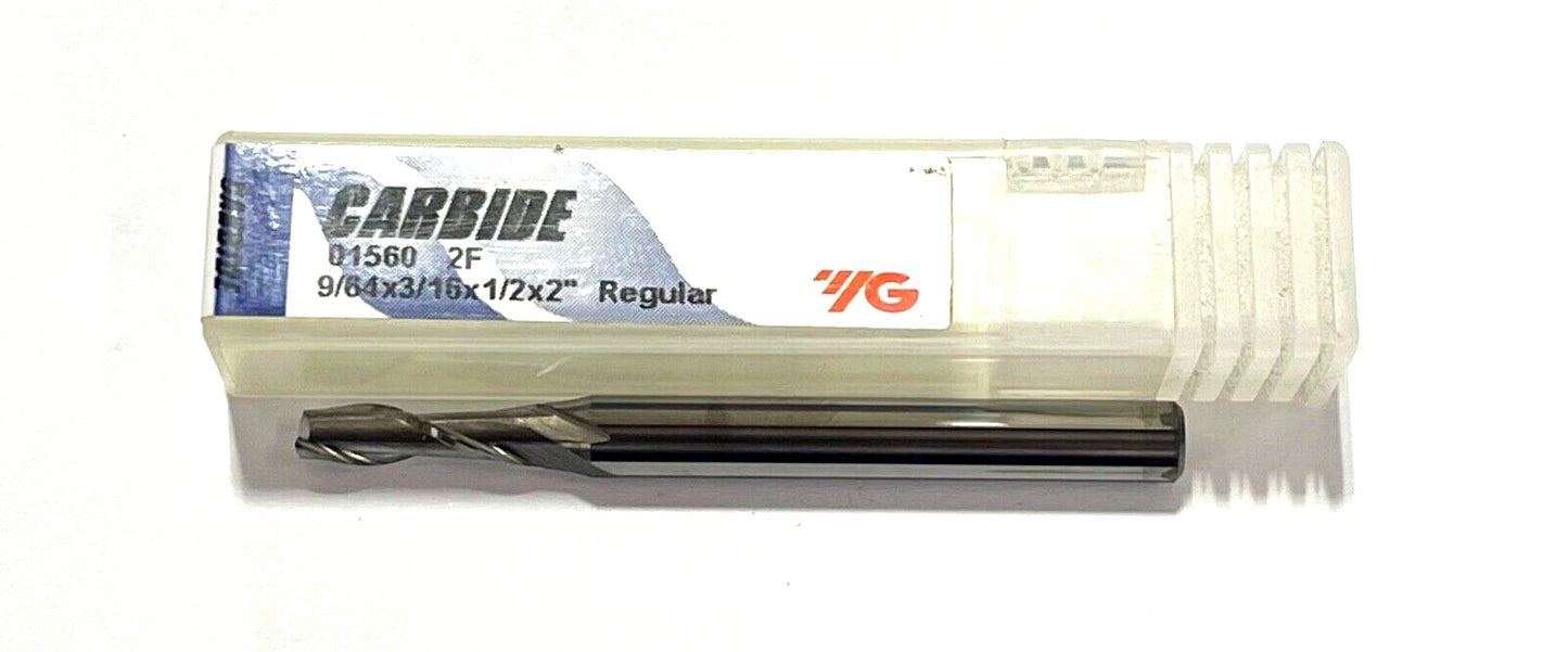 YG 9/64" Carbide End Mill 2 Flute Regular Length