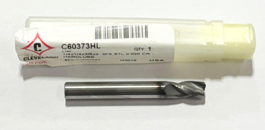 Cleveland Twist 1/4" Carbide End Mill 3 Flute .020" Radius HardLube Coating