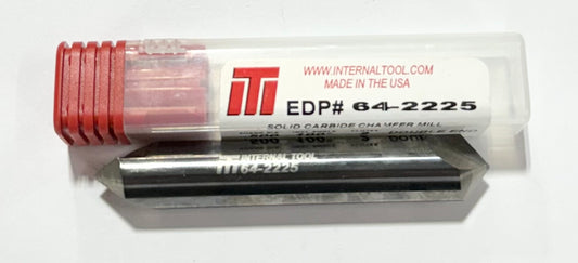 Internal Tool 1/2" x 100° Carbide Double End Chamfer Mill 2 Flute