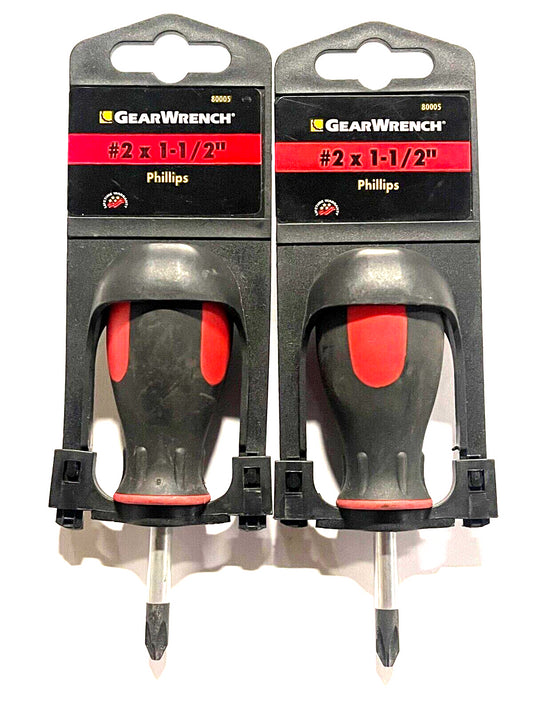 GearWrench #2 x 1-1/2" Dual Material Phillips Screwdriver 2 Pack 80005