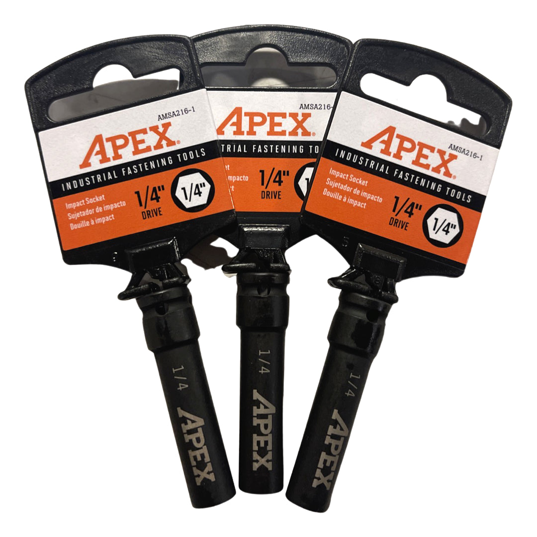 Apex 1/4" Impact Socket 1/4" Square Drive Sockets 3 Pack AMSA216