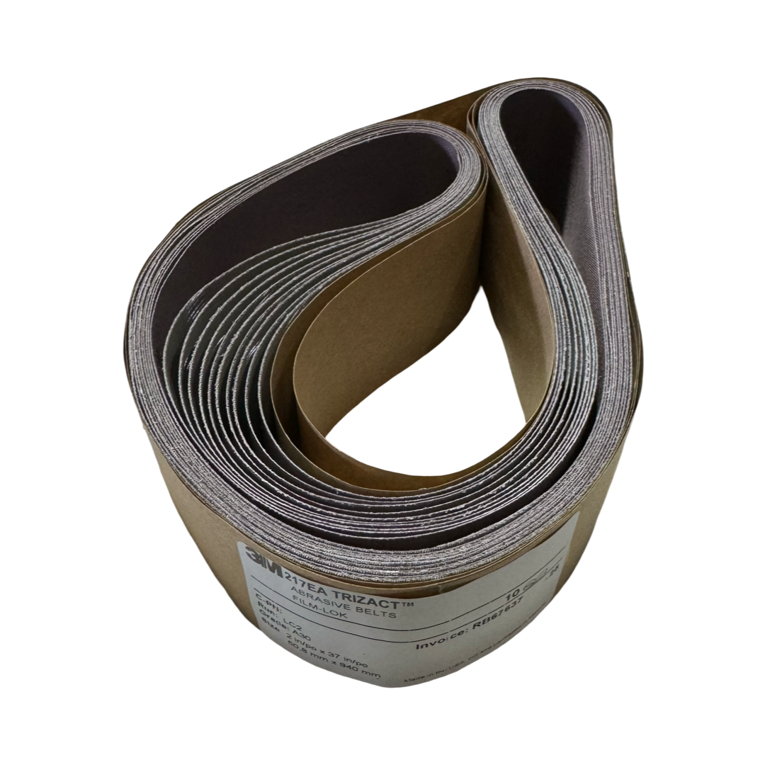 3M 217EA TRIZCAT 2" X 37" Abrasives Sanding Belts Film-Lok 30 Grit AO 10 Pack