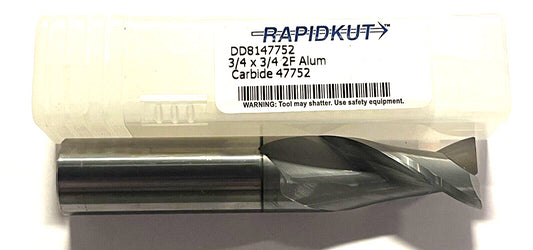 RapidKut 3/4" Carbide End Mill TiCN Coated 2 Flute 0.03" Radius USA Made