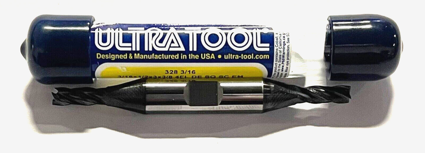 ULTRA Tool 3/16" Carbide Double End Mill TA Coating 4 Flute USA Made