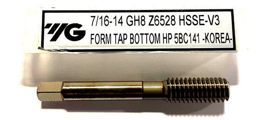 YG 7/16-14 Tap HSSE-V3 Thread Forming Bottoming Tap GH8