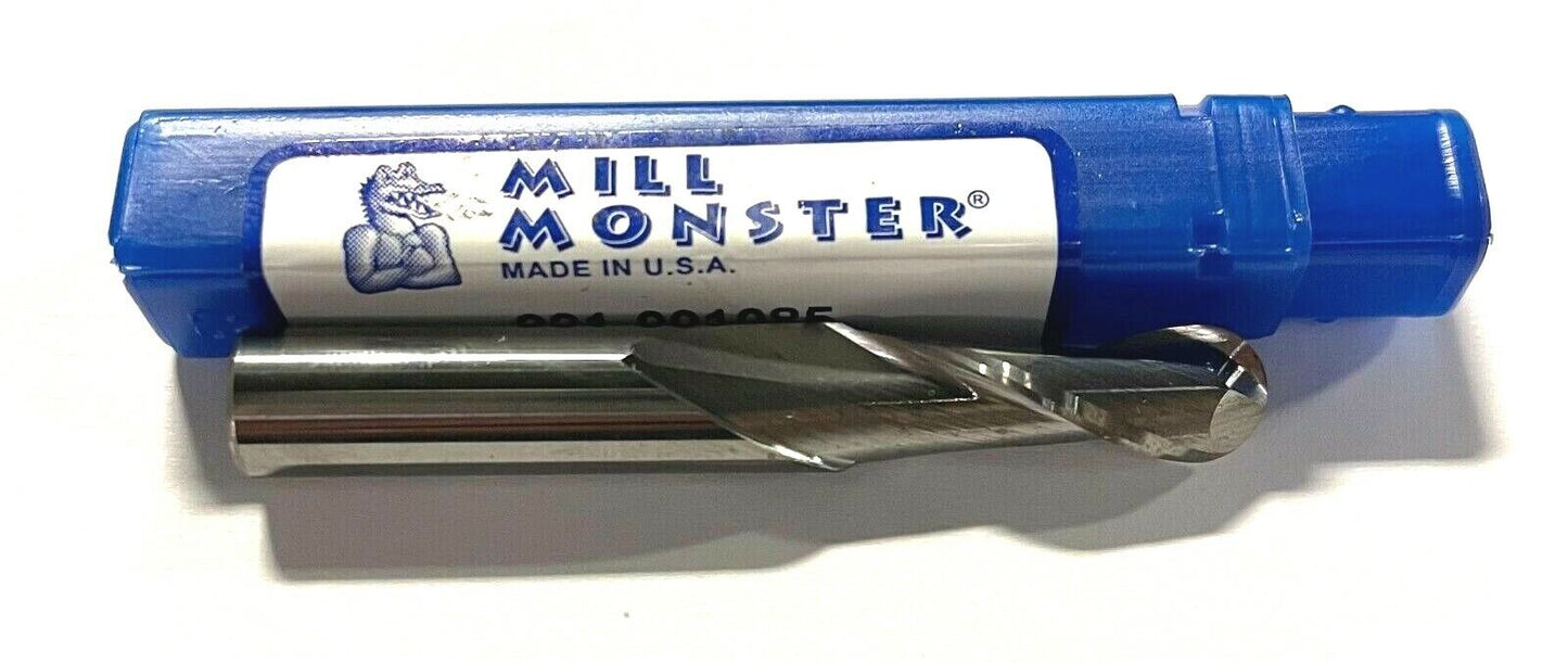 Monster Tool 11/32" Carbide Ball Nosed End Mill 2 Flute USA Made