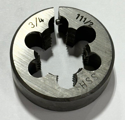 3/4"-11-1/2" HSS Round Adjustable Die 1-1/2" Outside Diameter