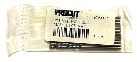 ProCut #47 HSS Drill Bit Left Hand Jobber Length 118Â° Drill 12 Pack