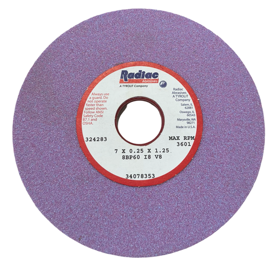 Radiac 7" x 1/4" x 1-1/4" Grinding Wheel 8BP60 I8 V8 USA Made