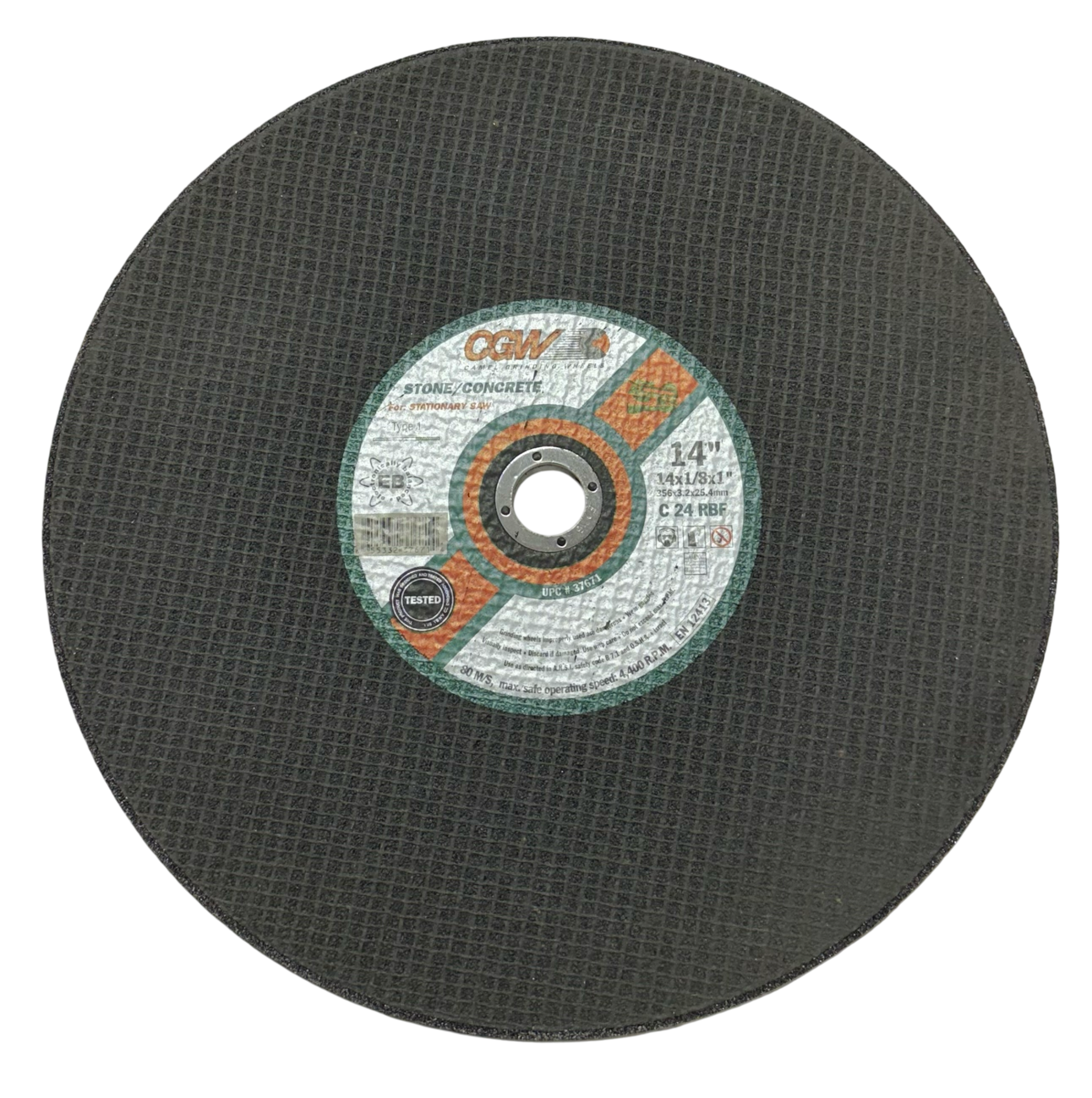 CGW 14" x 1/8" x 1" Reinforced Cut-Off Wheel Silicon Carbide C24-RBF