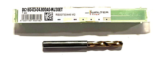 Walter-Titex 4.8mm Solid Carbide Drill 3xD X-Treme Evo TiSiAlCrN Coating