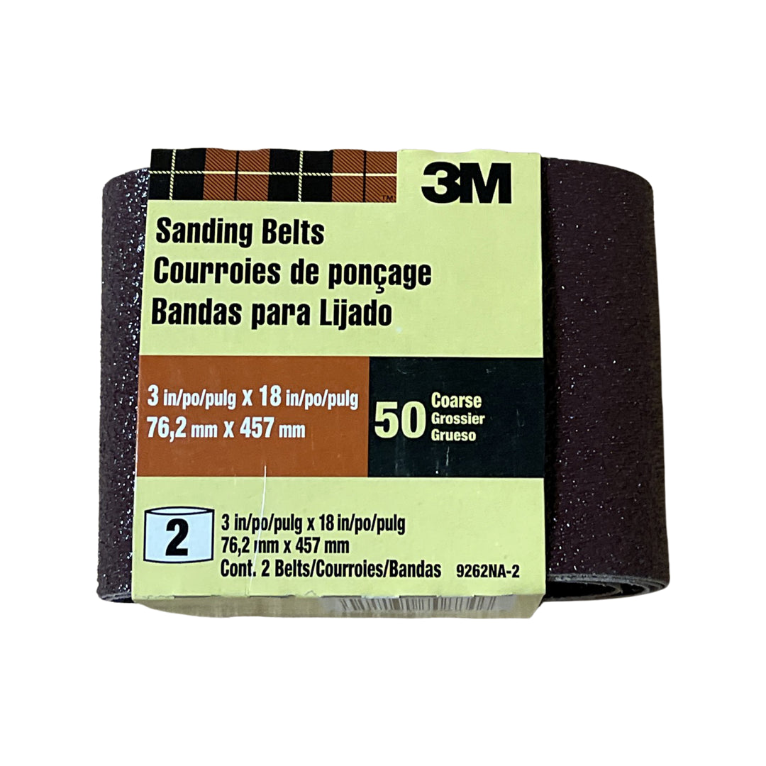 3M 3" x 18" Sanding Belts 50 Grit Coarse 2 Pack