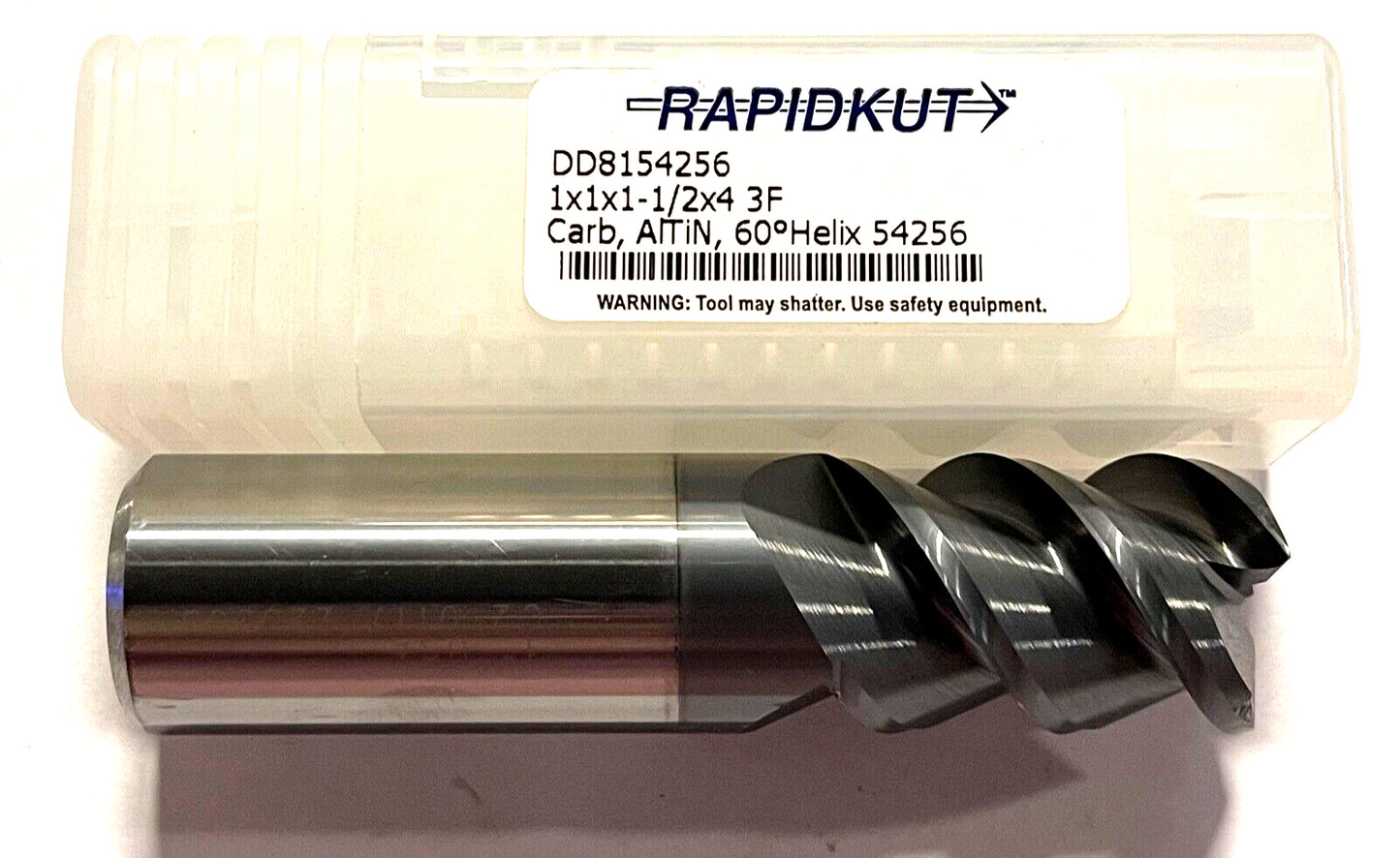 RapidKut 1" Carbide End Mill High Performance AlTiN Coated 60Â° Helix 3FL