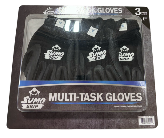 Sumo-Grip Multi-Tast Work Gloves Impact Resistance Size Large 3 Pack