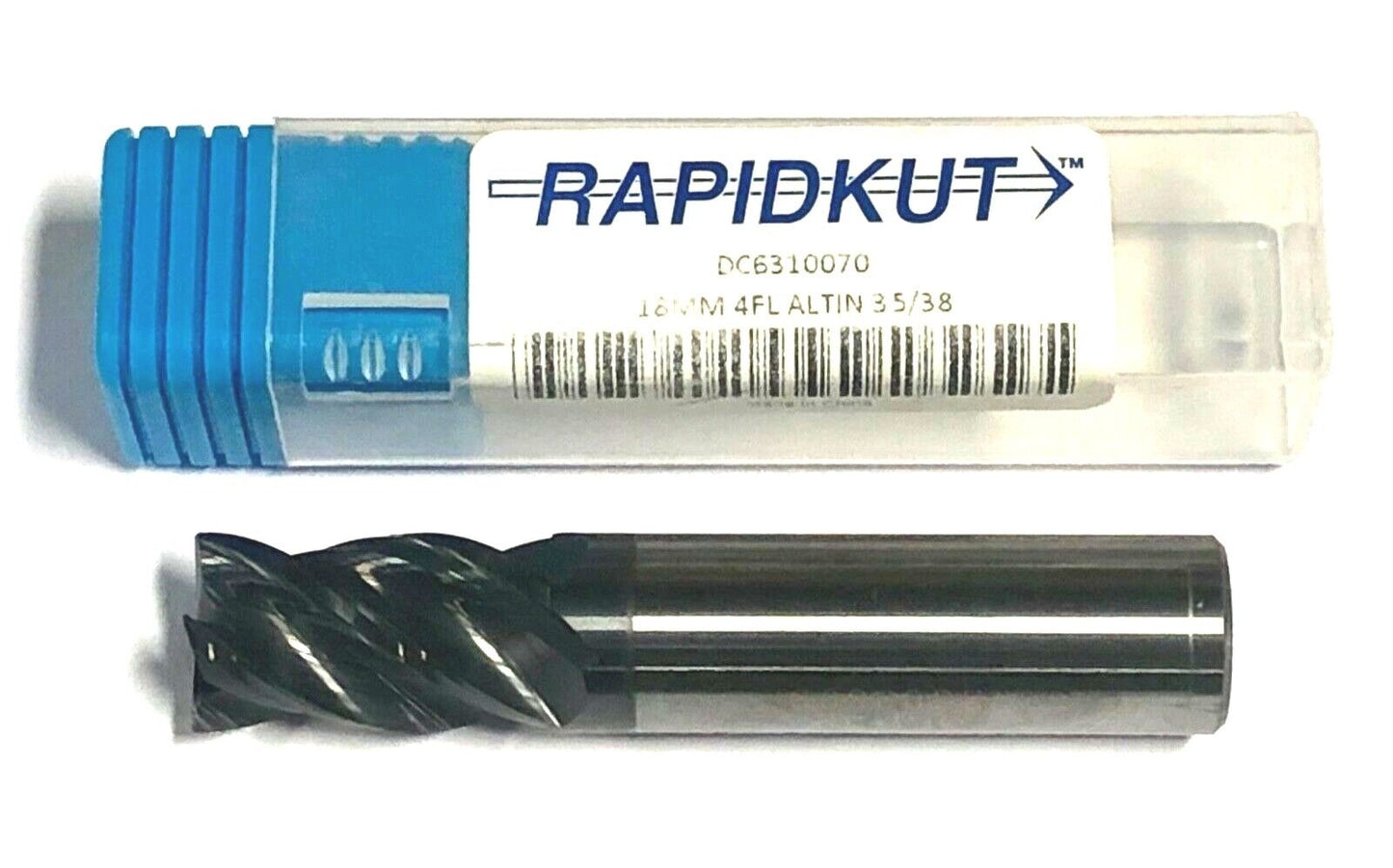 Rapidkut 18mm Carbide End Mill ALTIN Coated 4 Flute Helix