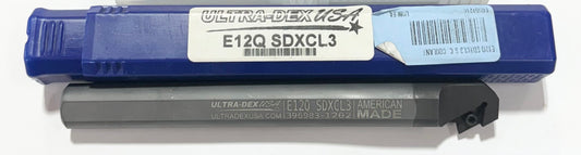 Ultra-Dex E12Q SDXCL3 Carbide Boring Bar with Coolant 1.05" Min Bore  3/4" x 7"