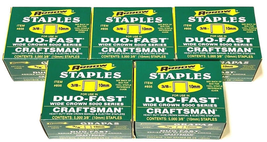 25,000 Arrow Fastener 856 Duo-Fast 5000 Series 3/8" Staples