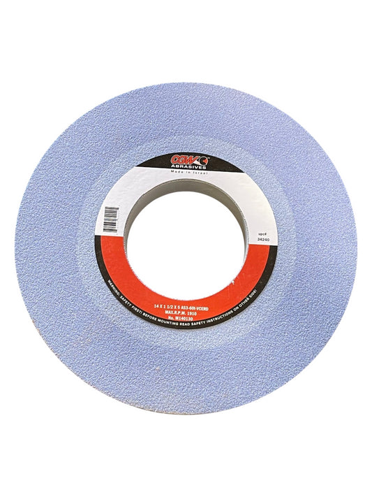 CGW 14" x 1-1/2" x 5" Surface Grinding Wheel Type 1 Ceramic 60 Grit AS3-60I