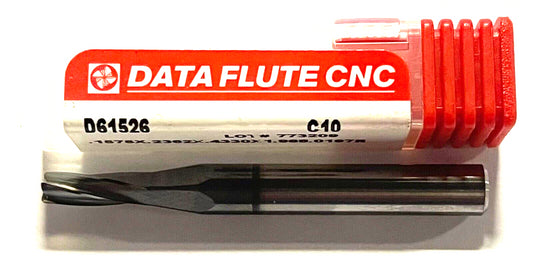 Data Flute CNC Carbide End Mill .1575 x .2362 x .4330 x 1.968 5FL .0197 Radius