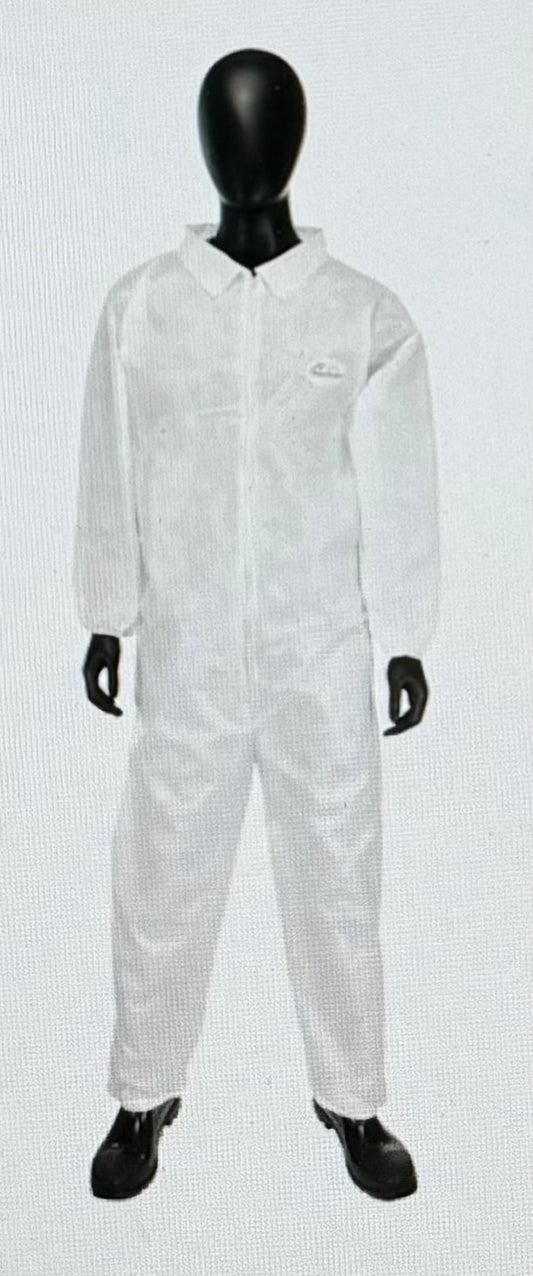 West Chester White, Small, Safety Wear Overall with Zipper Front, Elastic Wrist 25pk