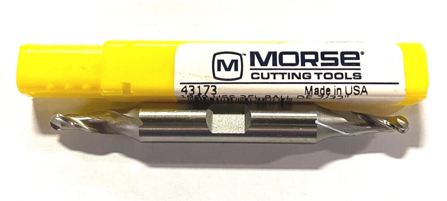 Morse 7/32" Double End Mill HSS Ball Nosed 2 Flute USA Made 43173