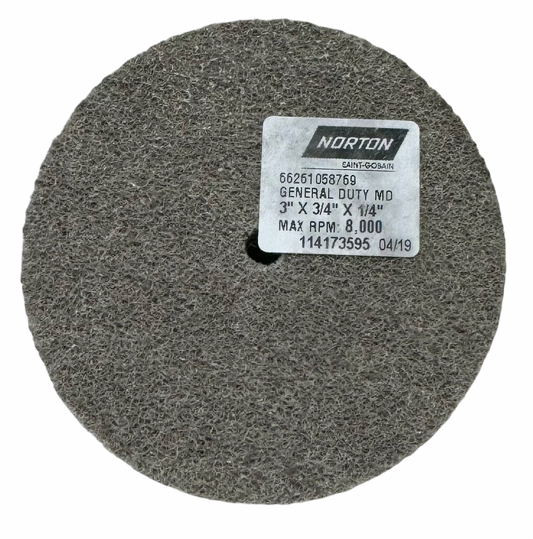 Norton 3" x 3/4" x 1/4" Rapid Blend General Duty Unified Wheel Aluminum Oxide