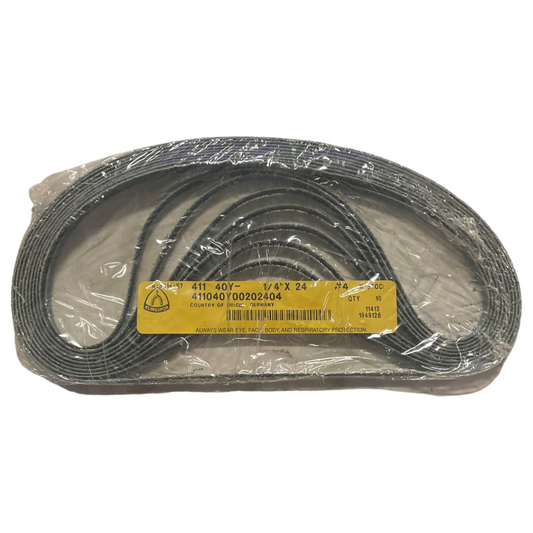 Klingspor 1/4" x 24" Abrasive Belt 40 Grit Zirconia Alumina 10 Pack