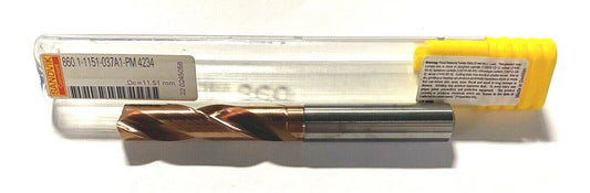 Sandvik 11.51mm Solid Carbide CoroDrill PVD TIALN Coated 102mm Overall Length