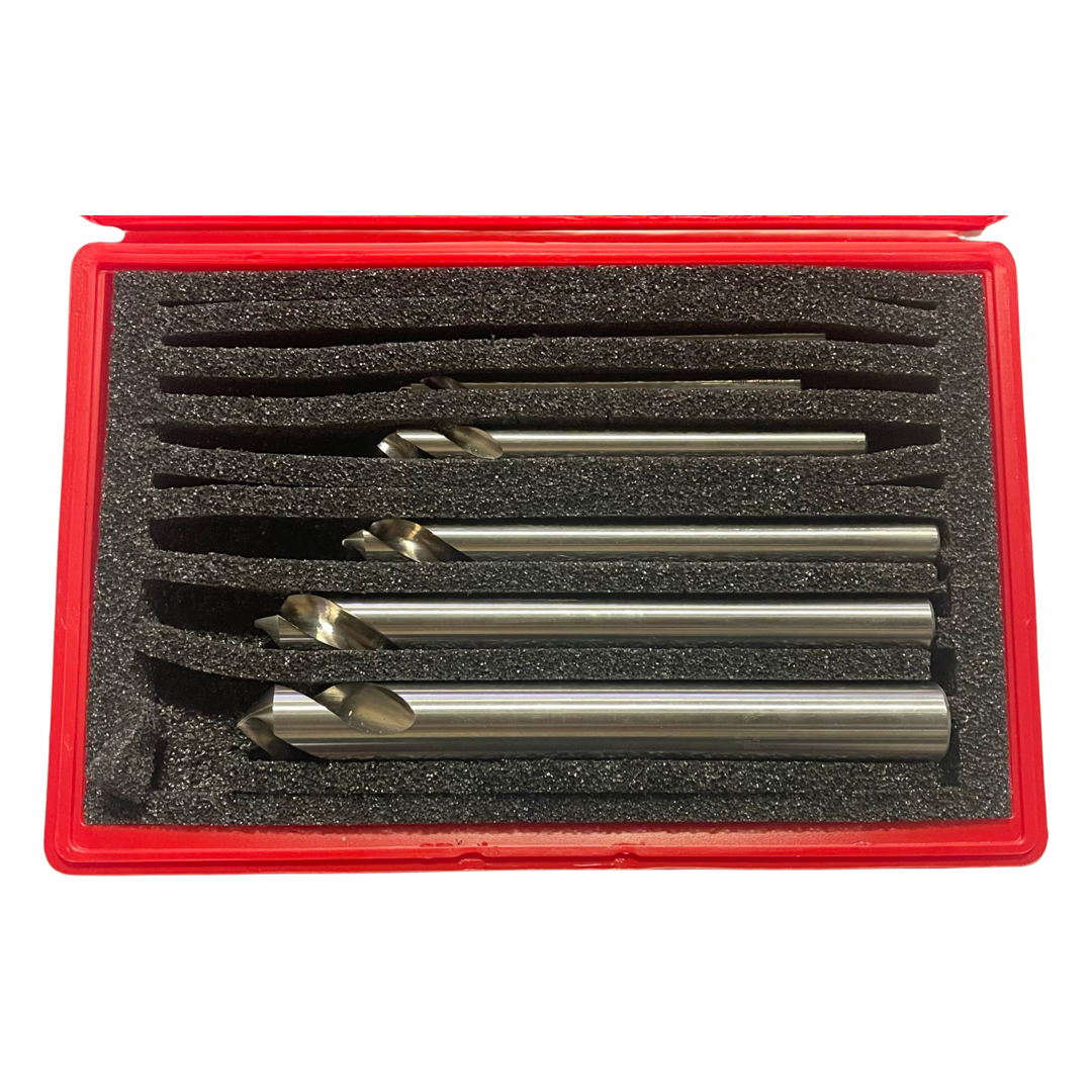 RapidKut 6 Piece 1/4" to 1" HSS Spotting Drill Set 90Â° Long Length  USA Made