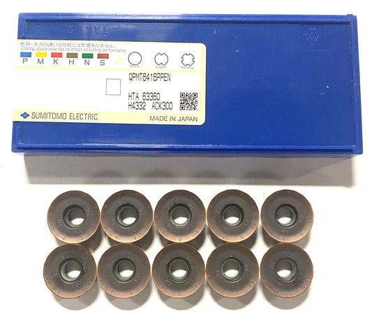 Sumitomo Carbide Insert QPMT6416PPEN Grade ACK300 Milling Inserts 10 Pack