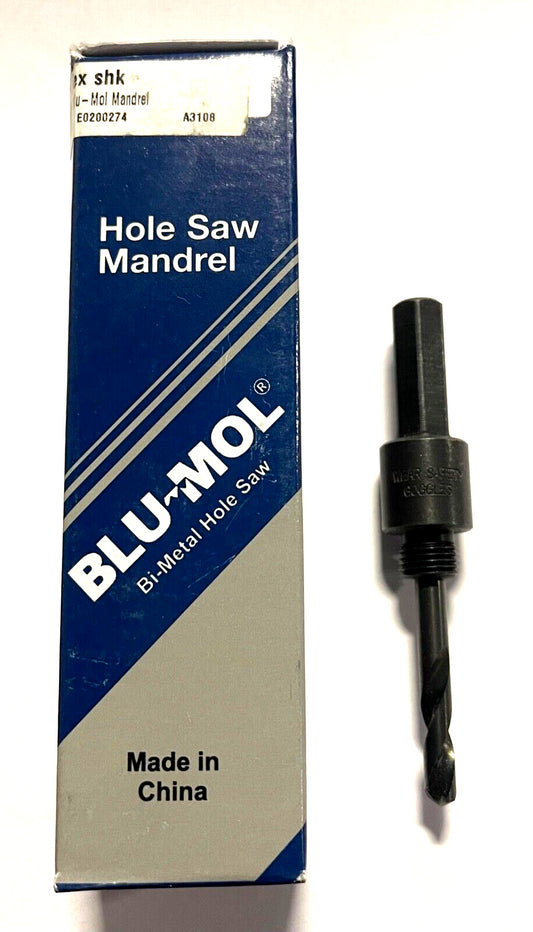 Blu-Mol 7/16" Hex Shank Hole Saw Mandrel Fits 9/16" to 1-3/16"