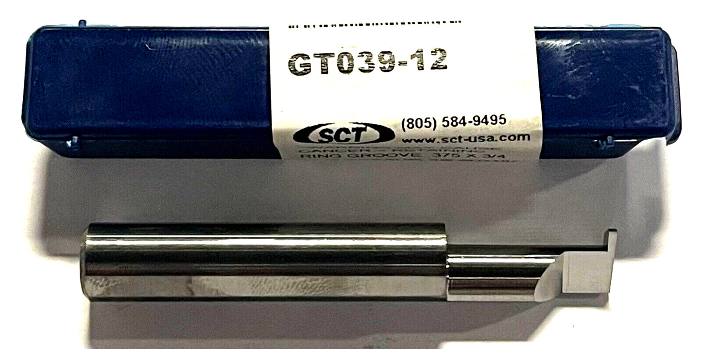 SCT Solid Carbide Groove Tool 0.375 Min Bore Retaining Ring GT039-12 USA Made