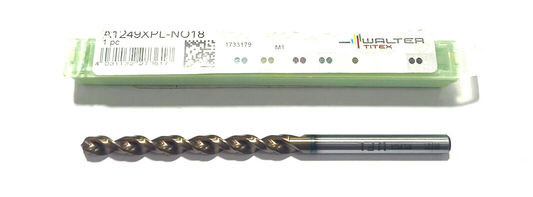 Walter-Titex No.18 HSSE Deep Hole Drill 8xD AlCrN Coating 2 Flute