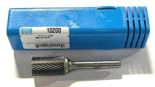 SGS 5/8" Carbide Burr SA-6 Single Cut Cylindrical Flat End USA Made 10200