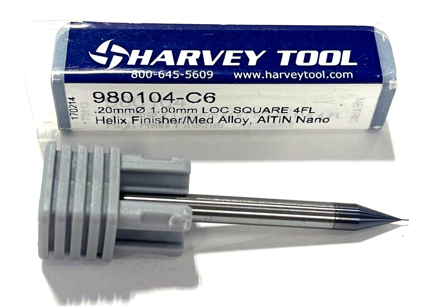 Harvey Tool .20mm Carbide End Mill AlTiN Nano Coating Variable Helix 4 Flute USA