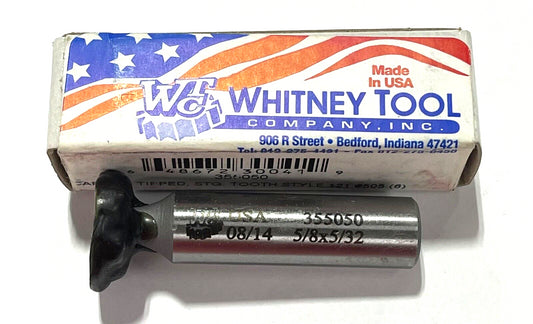 Whitney Tool 5/8" x 5/32" Carbide Tipped Keyseat Cutter Staggered Tooth Style
