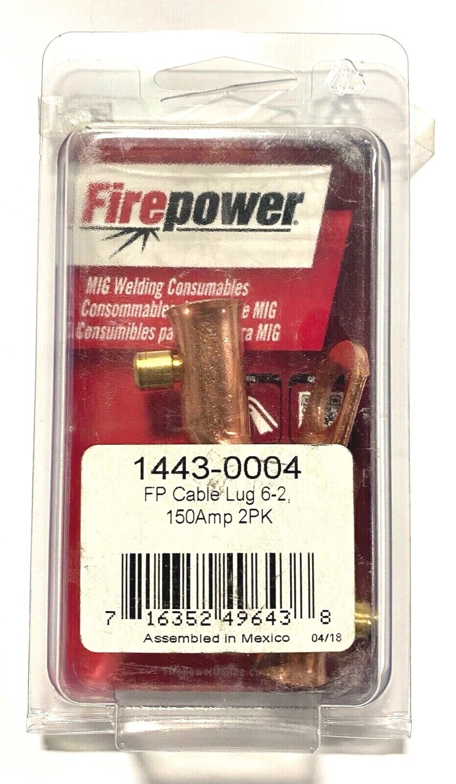 Firepower Copper Welding Cable Lugs 6-2 Brass Inserts Tweco 2 Pack 1443-0004