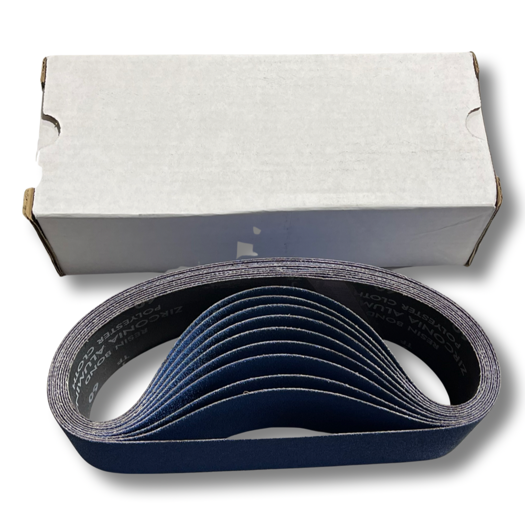Merit 3" x 24" Abrasive Sanding Belts Zirconia Alumina 60 Grit 10 Pack USA Made