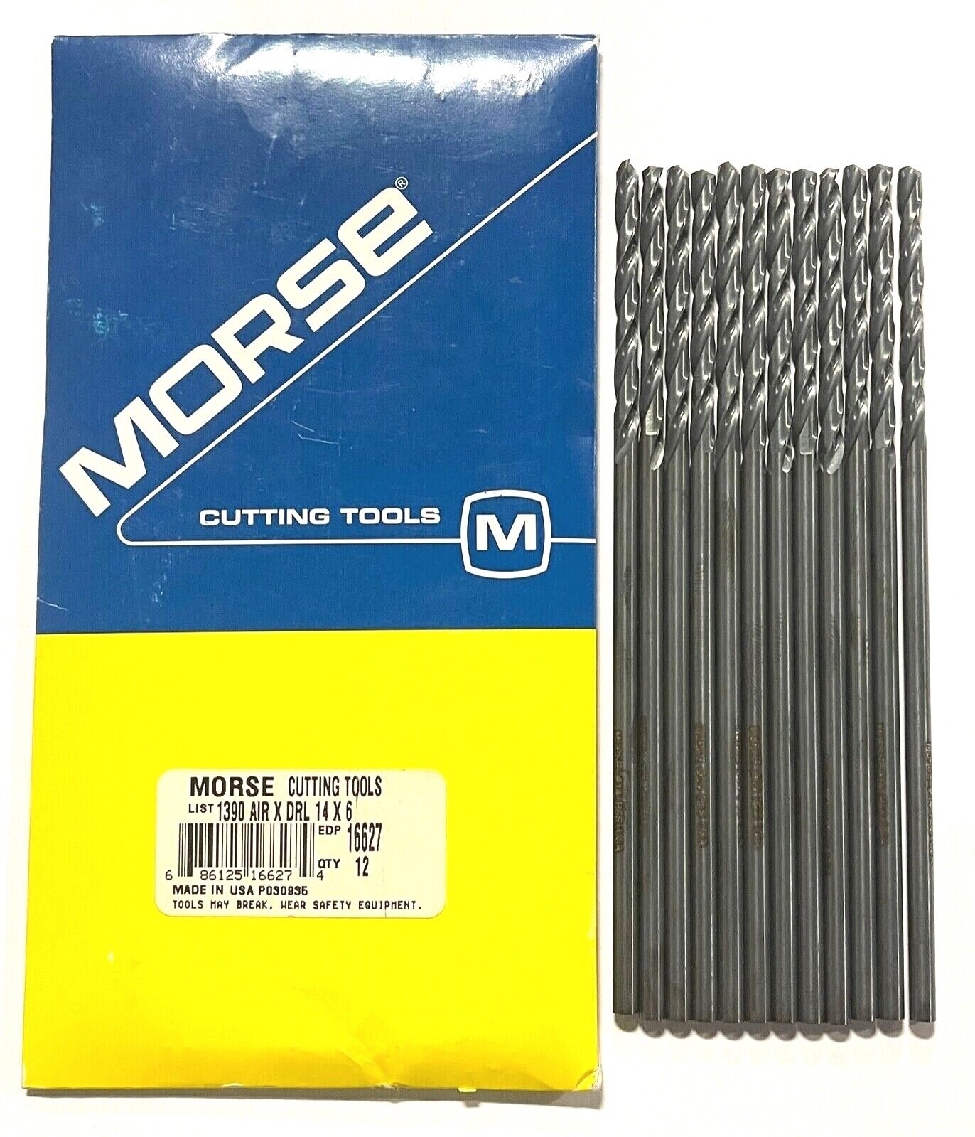Morse #14 x 6" Aircraft Extension Drill High Speed Steel 12 Pack USA Made 16627
