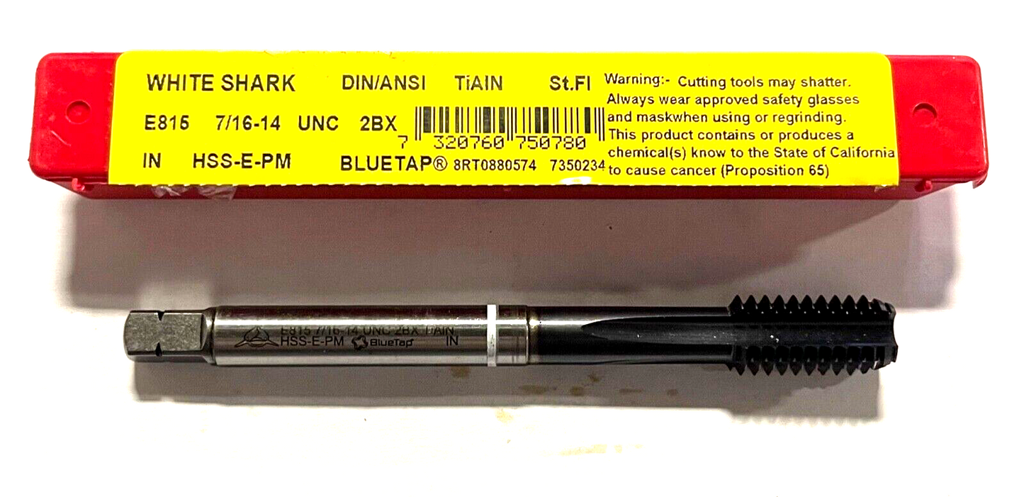 Dormer 7/16-14 HSS-E-PM Machine Tap TiAlN/Top White Ring Bottoming 4FL H5 Tap